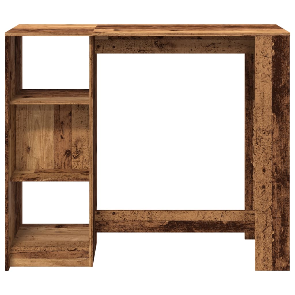 Bar Table with Shelf Rustic Wood Look 124 X 46 X 103.5 Cm Engineered Wood