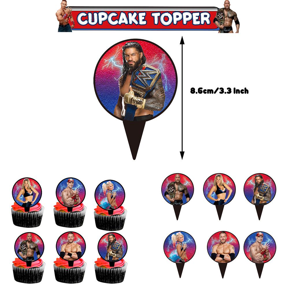 32pcs Wrestling Party Decorations Set Include Banner, Cake Topper, Balloon