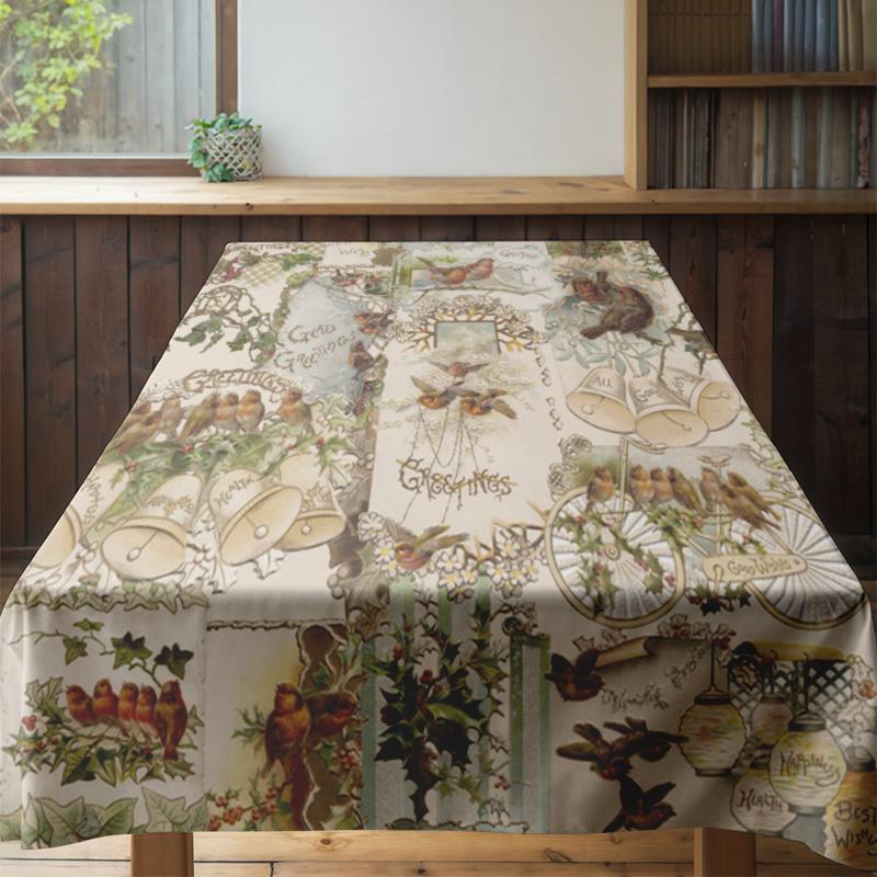 Vintage Floral Tablecloth Farmhouse Rustic Dining Table Cover Washable Kitchen Table Runner Home Decor Waterproof Party Table Li