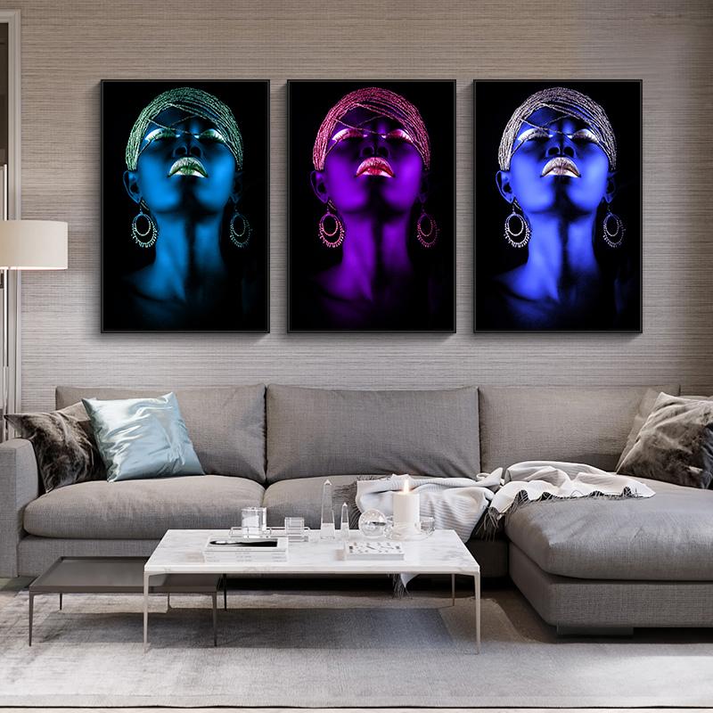 Afrikanische Frauen Leinwand Malerei Moderne Figur Poster und Drucke Wand Kunst Bilder für Bars Wohnzimmer Hause Dekoration