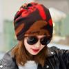 WHITE FANG Knit Cotton Neck CA328 Hat, Cap, 2-way Warmer, Women's (04 Red)