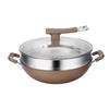 ZISIZ 34cm Non-Coated Titanium Wok & Soup Pot with Steamer