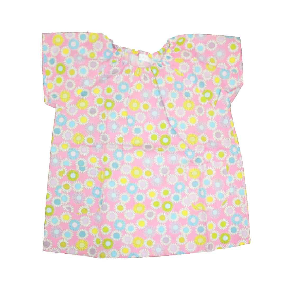 

Short-sleeved smock (pink floral pattern) 100% cotton Short-sleeved children s apron for entering kindergarten, new semester, going to kindergarten,