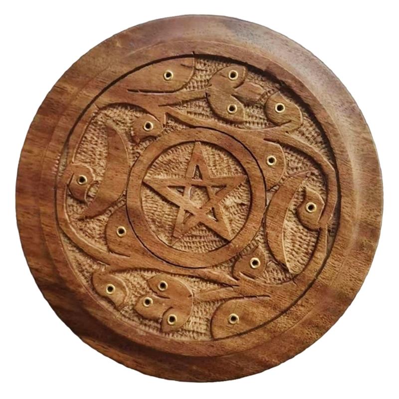 Pentacle Black Soapstone Incense Holder - Deja Vu Pentacle Black Soapstone Incense Holder - Deja Vu