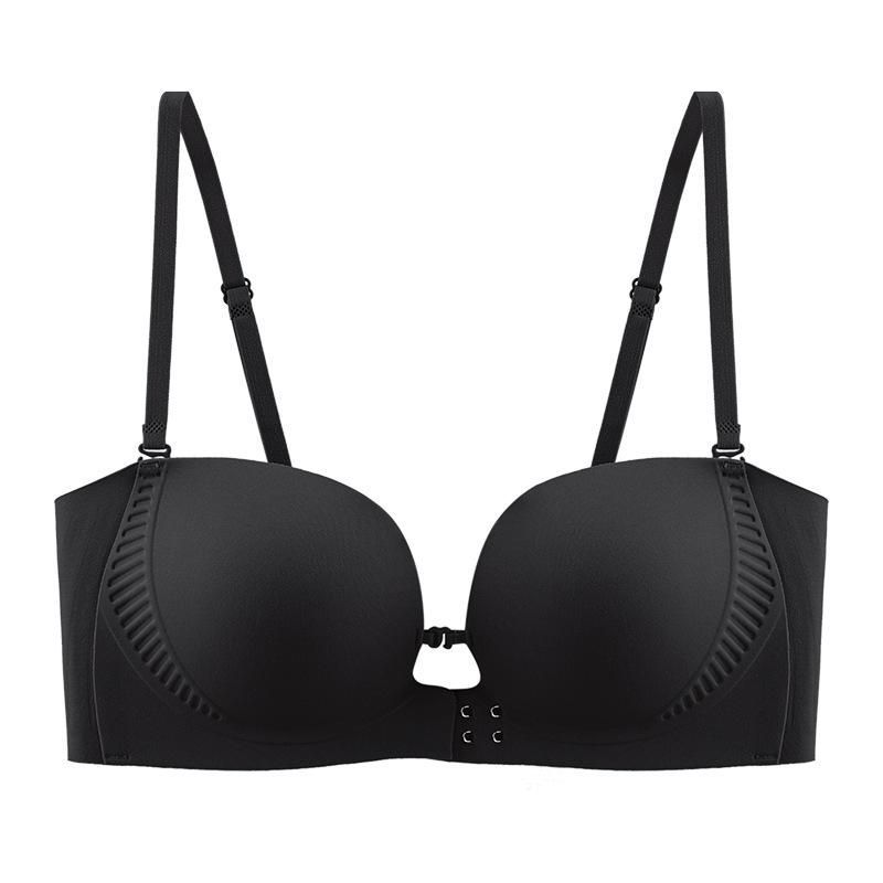 Summer liquid foundation front buckle tube top underwear women's small breasts gather, upper support, non-marking, non-slip, shoulder strap