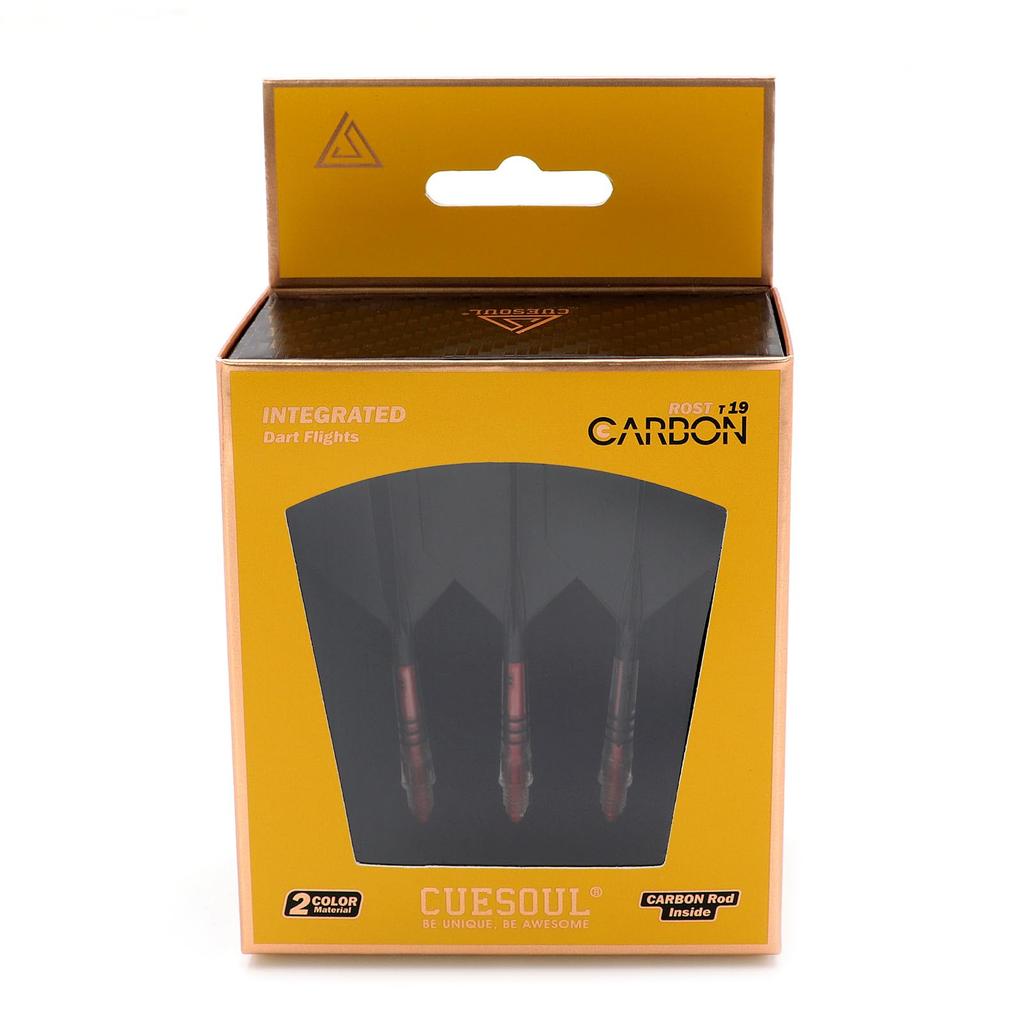 CUESOUL Integrated Dart Flights ROST AK57 T19 Carbon Fiber Reinforced Big Wing Shape 3 Pieces CS-AK571-8