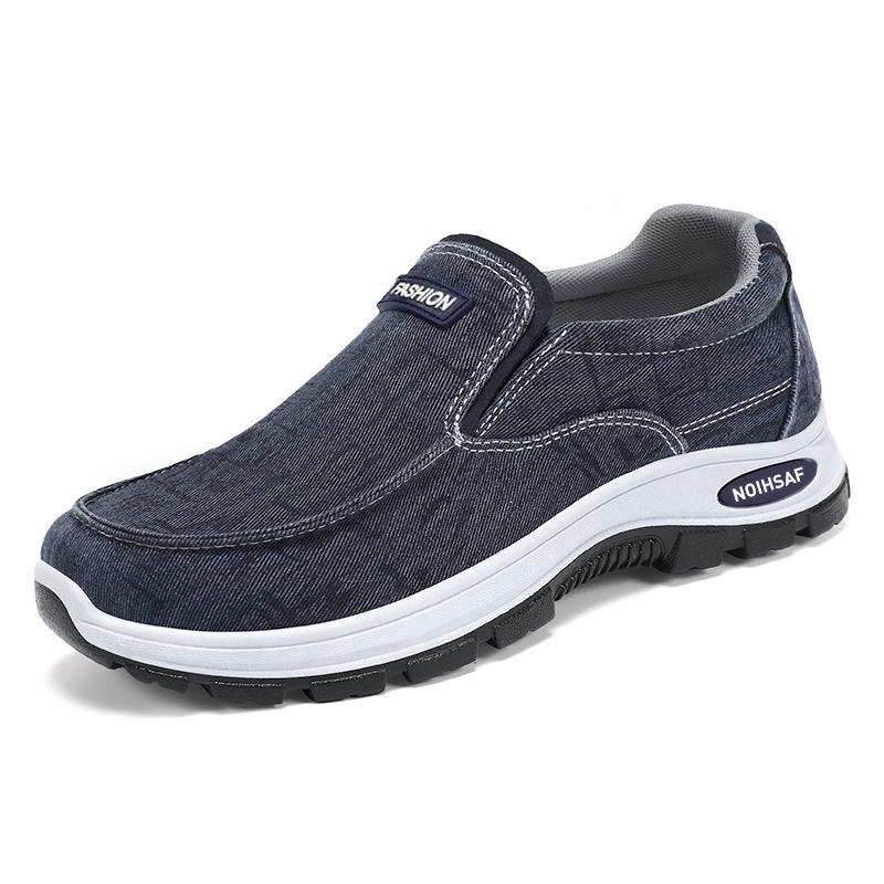 

Spring Slip-on Walking Shoes for Middle-Aged and Elderly Men - Low-Cut Old Beijing Style 40 синій