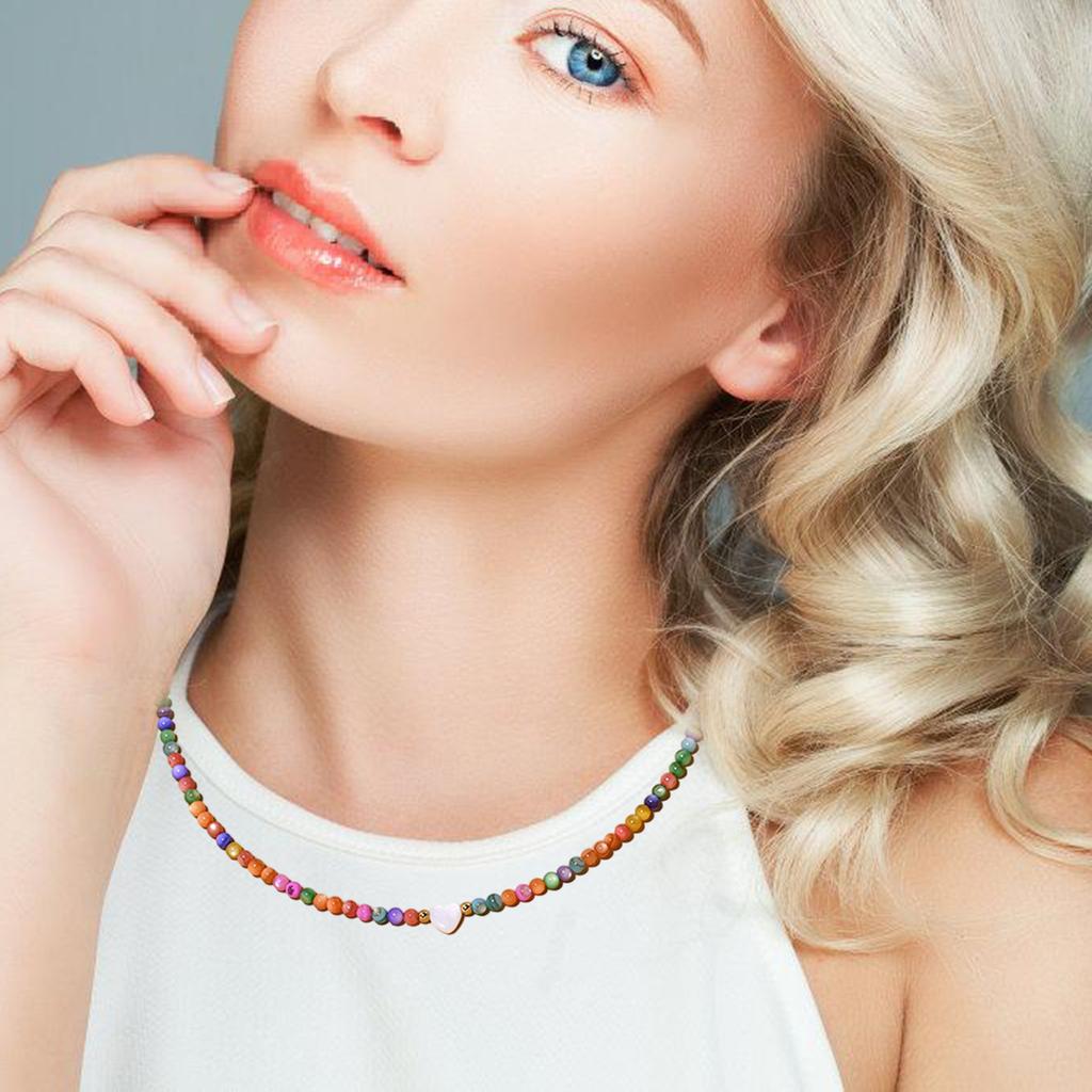 Elegant Heart Shaped Freshwater Shell Necklace Jewelry Accessory for Women Ladies Handmade Stainless Steel Jewelry