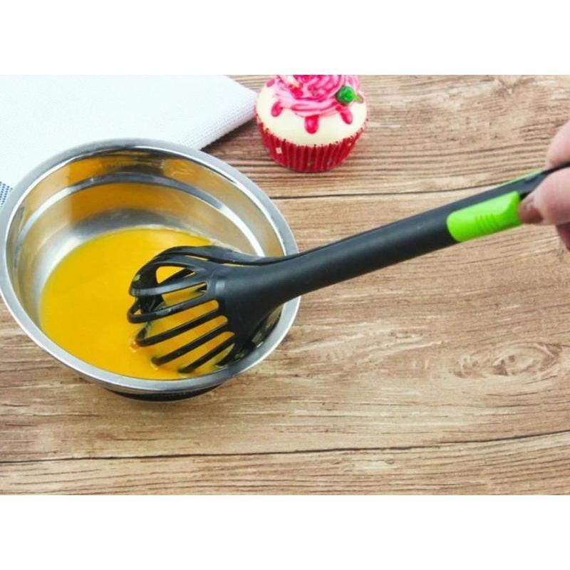 

Multifunctional Egg Beater Whisk Milk Pasta Tongs Food Clips Mixer Manual Rotary Hand Food Tool Home Kitchen Accessories чёрный