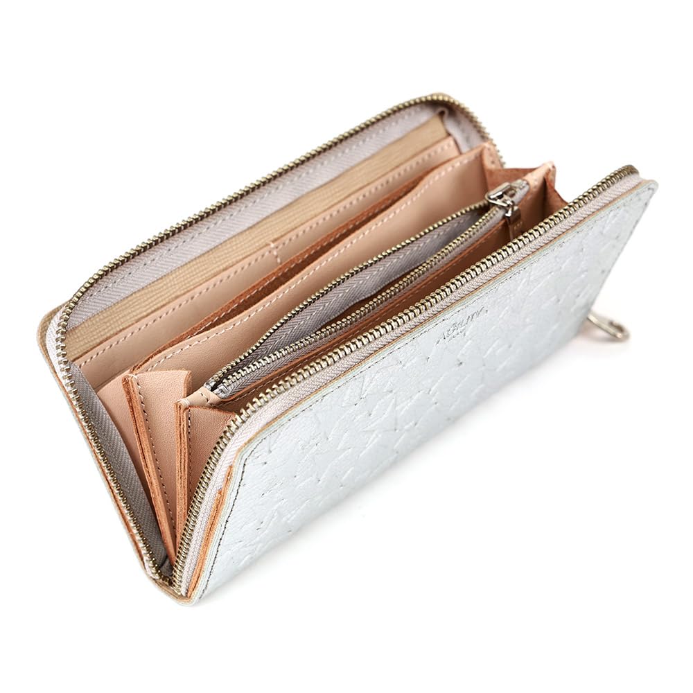 AGILITY affa Long Round Large Star Gold and Silver "Grotto" Wallet, Zipper, Capacity, Women's, Pattern,