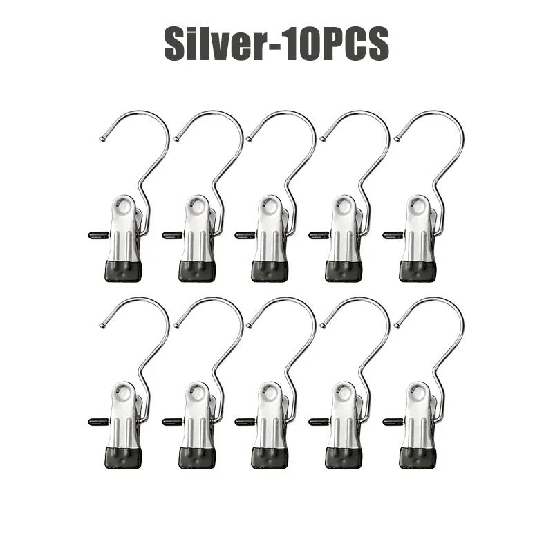 10-100 buc Cârlige de rufe din oțel inoxidabil, clești pentru rufe, cârlig portabil pentru agățat haine, clip pentru haine, organizator de haine pentru garderobă, umeraș