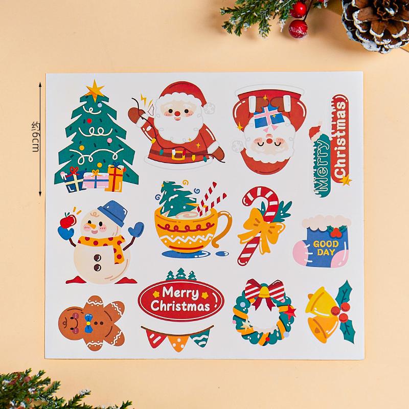 2024 Christmas Cake & Dessert Decoration Stickers - Merry Christmas Theme.