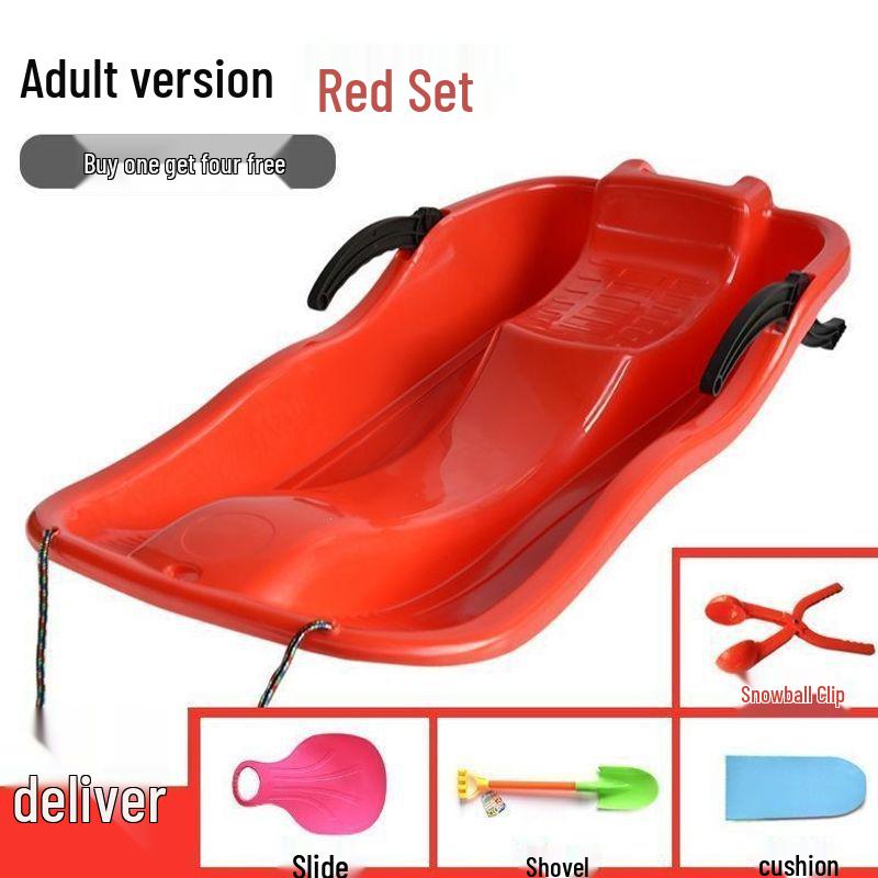 Durable Snowboard for Adults & Kids - Multi-Use Sled, Skateboard, and Sandboard with Cushion and Brake