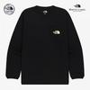 Long Sleeve Pocket Round Tee Blk Nt7tr50j