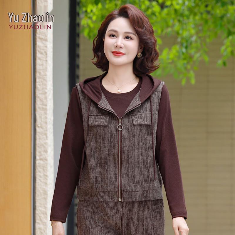 YUZHAOLIN Women s Autumn Colorblock Three-Piece Set 4XL