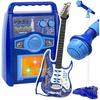 Gitara Elektryczna Duża Dla Dzieci Mikrofon Statyw Wzmacniacz Instrument