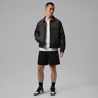 Men's Jordan Jackets Men's Black Gray Color Lapel Moderate