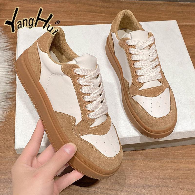 Fashion Mixed Colors Retro Wool Warm Sports Casual Breathable Platform Sneakers Korean Style Wear-resistant 20242 Fashion Spring Autumn