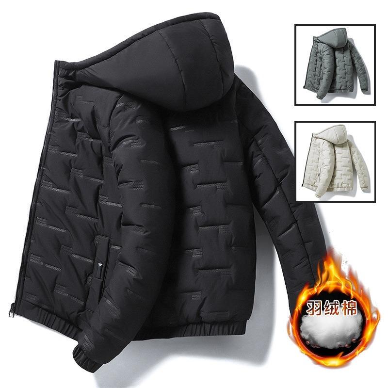Padded men's winter velvet padded clothes winter coat hooded padded jacket men