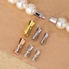Tingxiang S925 Sterling Silver Pearl Necklace with Spiral Clasp for DIY Jewelry and Handmade Bracelets.