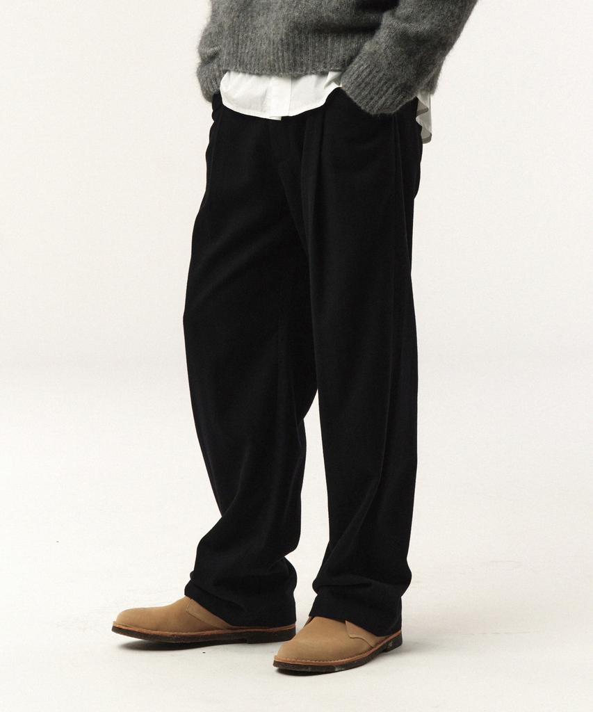 Seteo Wool Blend Wide Slacks Black
