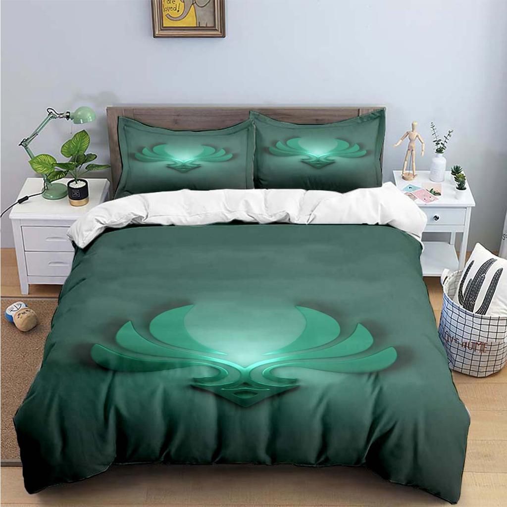 Bettdecke Mode Beliebtes Spiel G-Genshin Elements Druck Bettwäsche Zubehör Set Bett Bettdecke Set Bettwäsche Set Luxus Geschenk