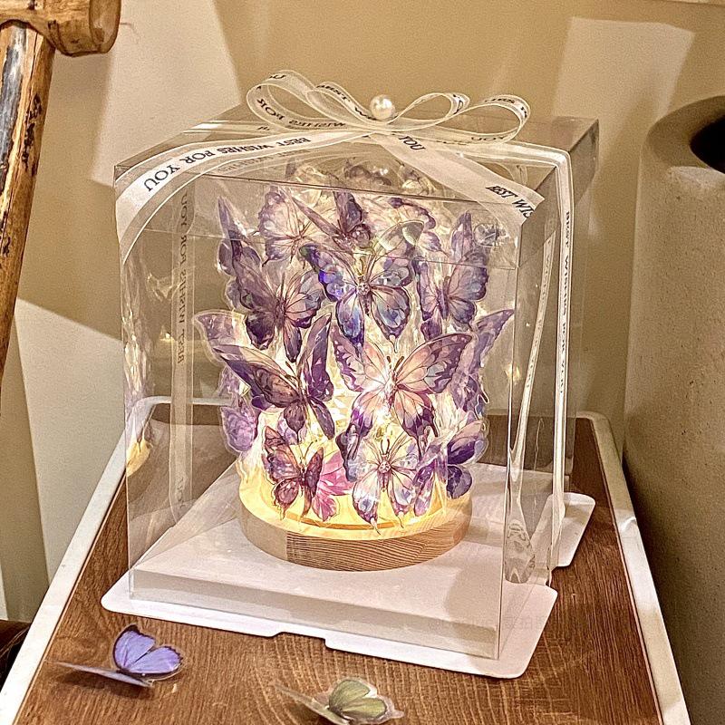 Luminous Butterfly Night Light Ornament - Ancient Style for TV Cabinet or Desk Decor