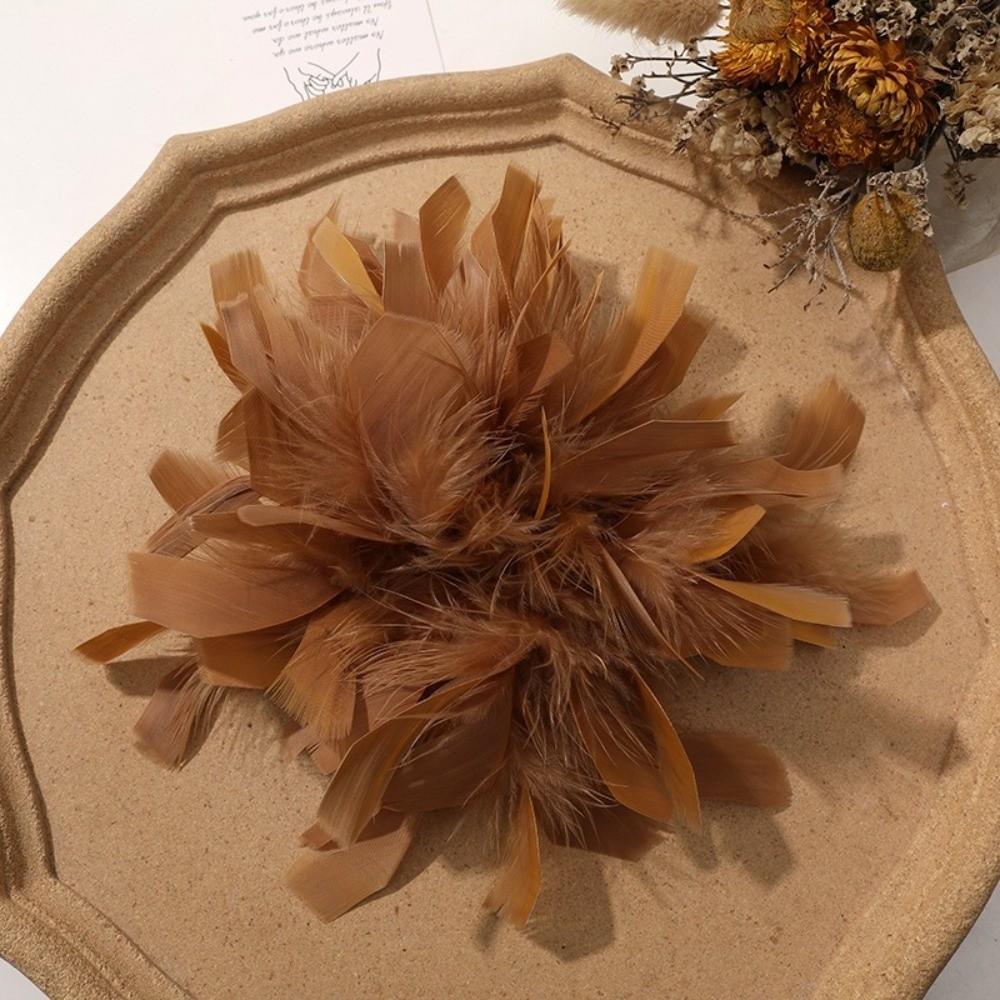 Feather Artificial Flower for Brooch 17cm Large Fake Flower for Pin  Anniversary