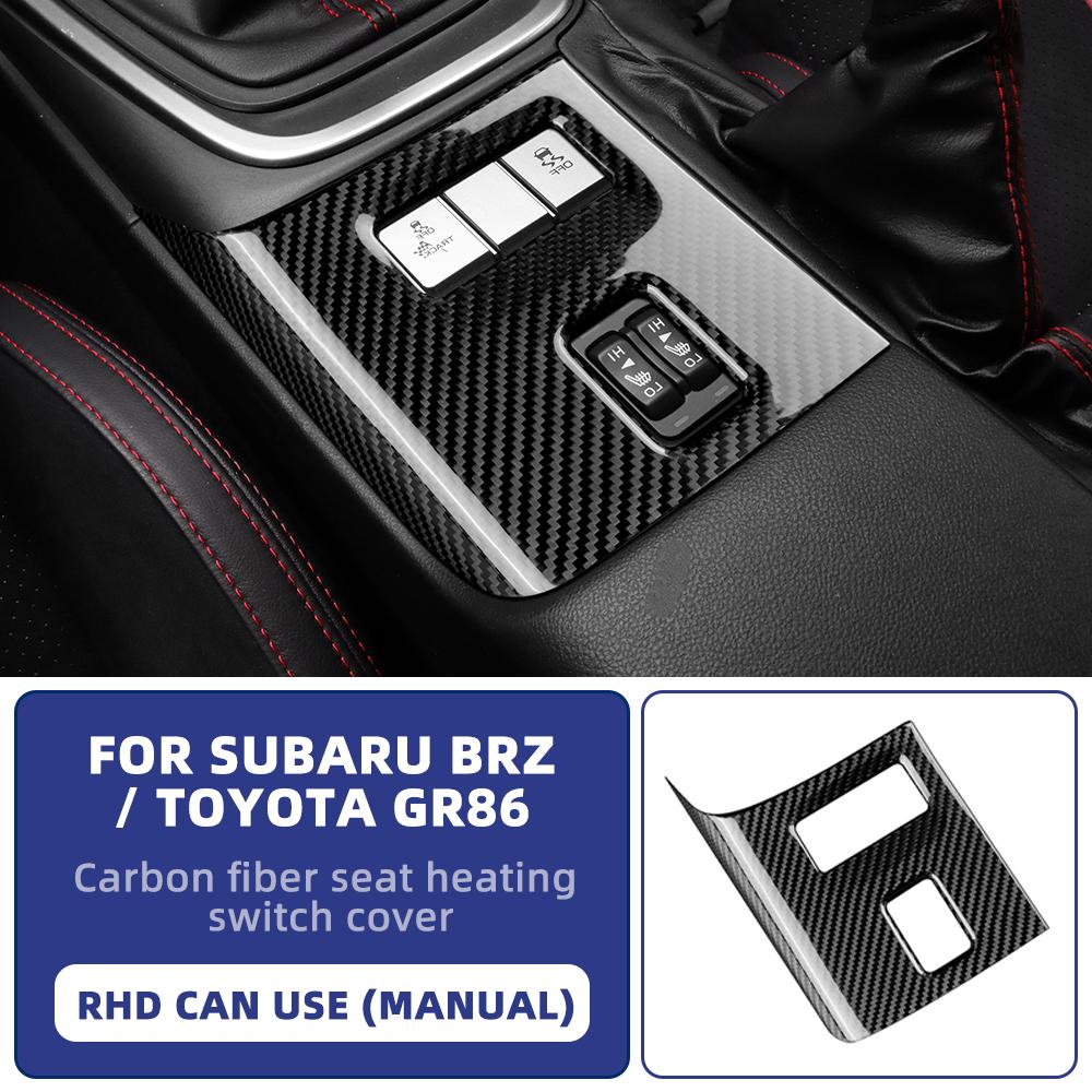 Real Hard Carbon Fiber For Subaru BRZ Toyota GR86 2025 2025 2025 2025 2025 LHD RHD Seat Heat Button Sticker Interior Accessories