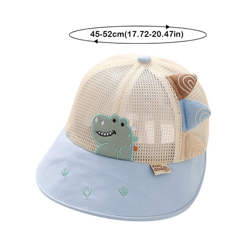 Cartoon 1-3Y Hat Animal Pattern Sunshade Boys Girls Sun Hat Uv Protection Breathable Mesh Toddler Baseball Cap Summer Outdoor
