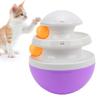 Cat Turntable Toys Track Adjustable Leakage Device Cat Leaky Food Ball for Cats DogsPurple