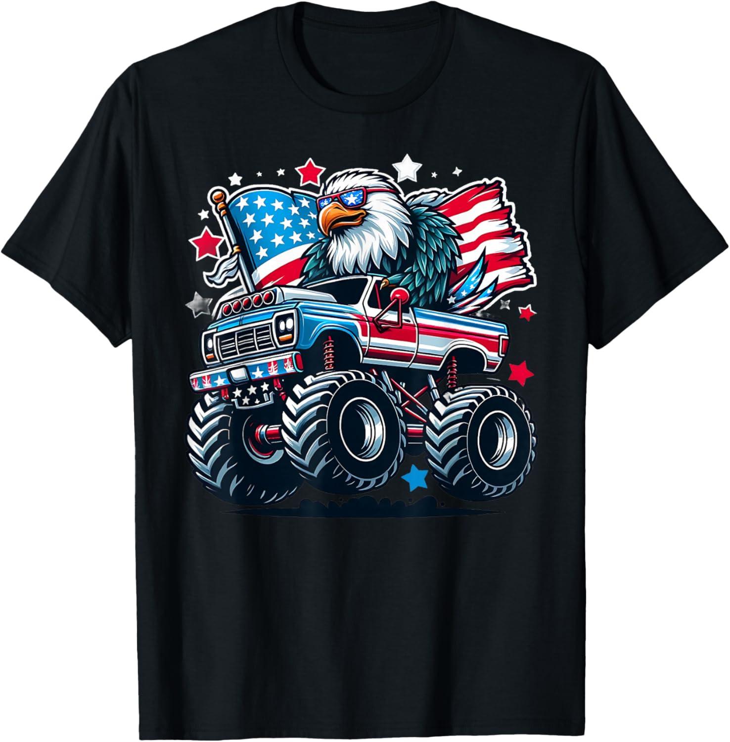 4th of July Patriotic American Flag Eagle USA Red White Blue T Shirt S