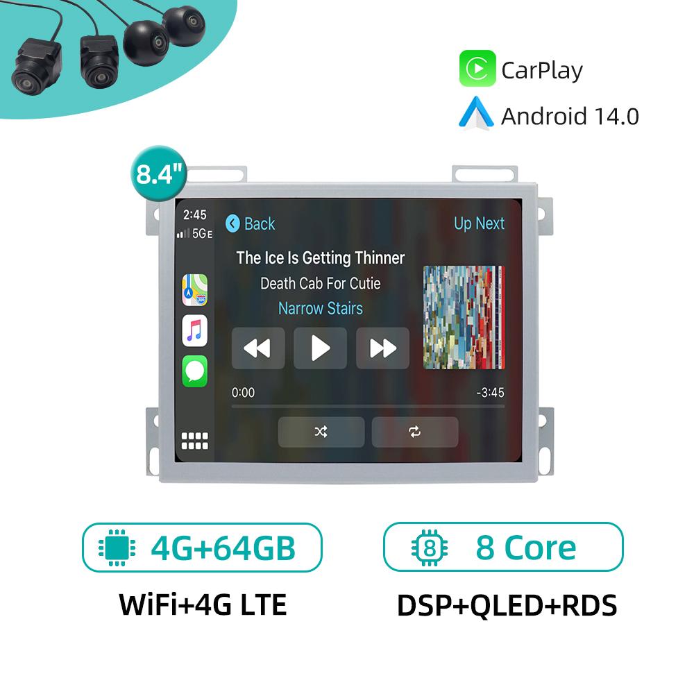 8.4" Android 14.0 CarPlay GPS Navigation 4G WiFi RDS Car Radio For Dodge Durango Challenger Charger RAM 1500 Jeep Grand Cherokee