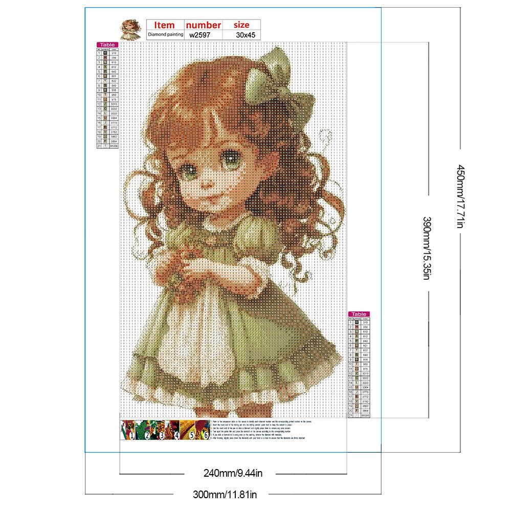 5D DIY Full Round Drill Diamond Painting Little Girl Kit Home Decor Art Craft