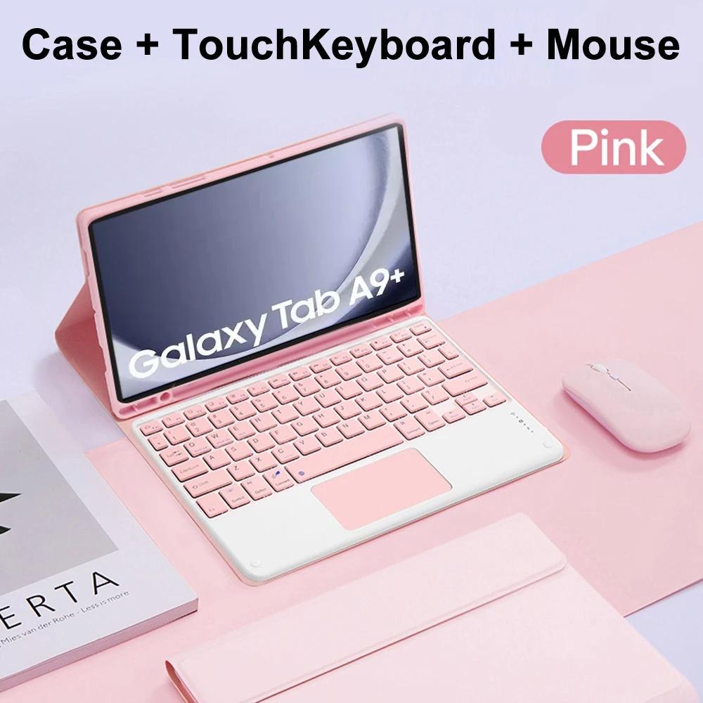 Keyboard Tablet Case for Samsung Galaxy Tab A9 Plus Leather Cover for Samsung Tab A9+ SM-X210 X216 X218 Magic Bluetooth Keyboard Case