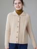 2026 Autumn/Winter Women's Fashionable Thick Cashmere Cable Knit Lapel Cardigan Sweater