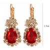 Fashion Women Water Drops Coloured Water Drill Necklace Earrings Ring Set Shining Bride Jewelry