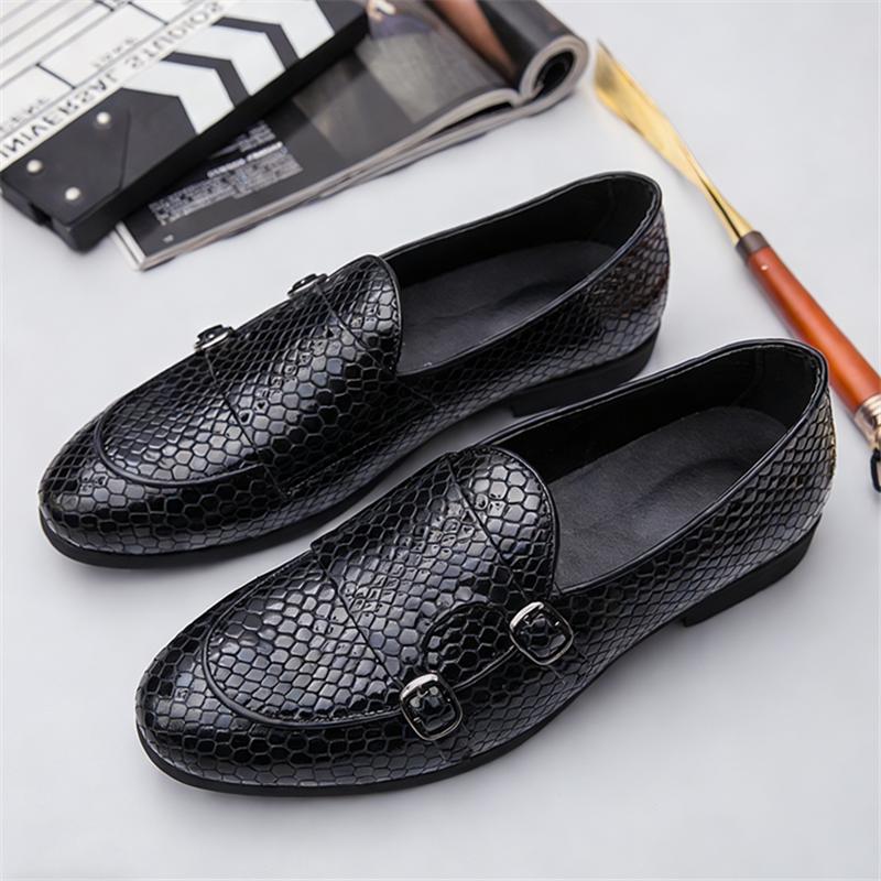 New British Designer Men's Trend Monk Strap Shoes Male Moccasins Wedding Prom Homecoming Office Party Footwear Zapatos De Novio