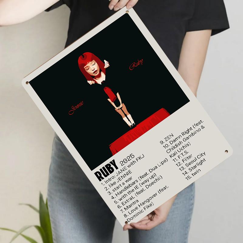 

Ruby Album Cover Custom Metal Wall Art Decor for Music Fans Home Room Decoration 20x30cm（7.8x11.8inch）