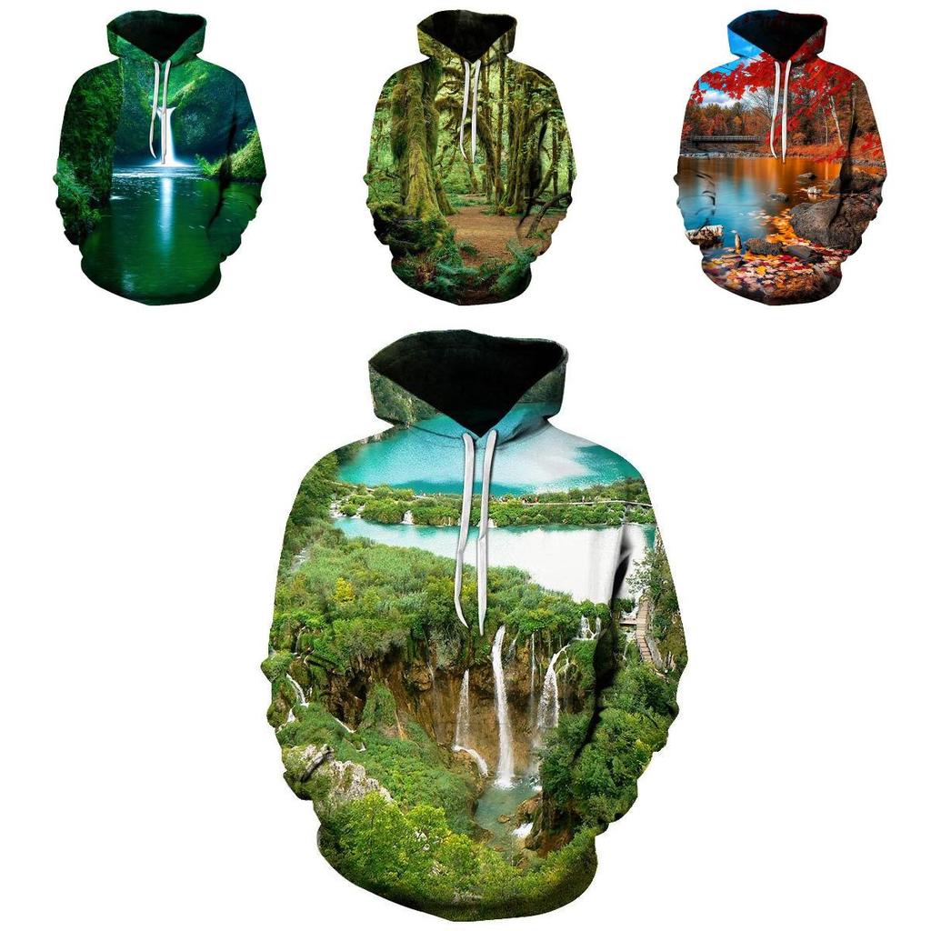 Stylish 3d Printed Wolf Flower Hoodie Unisex Long Sleeve Pullover For All Seasons