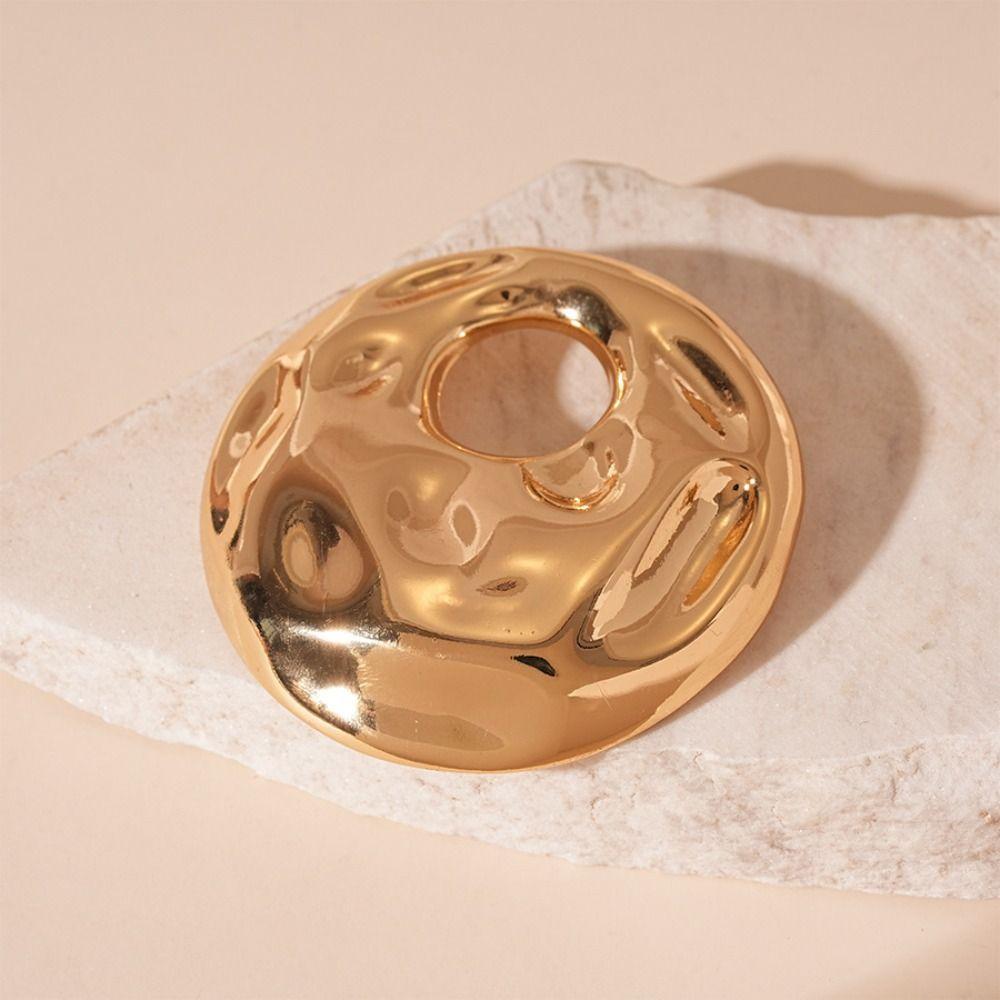 Gold/Silver Color Water Ripple Pins Retro Hollow Out Brooch Irregular Geometric Brooch  Women
