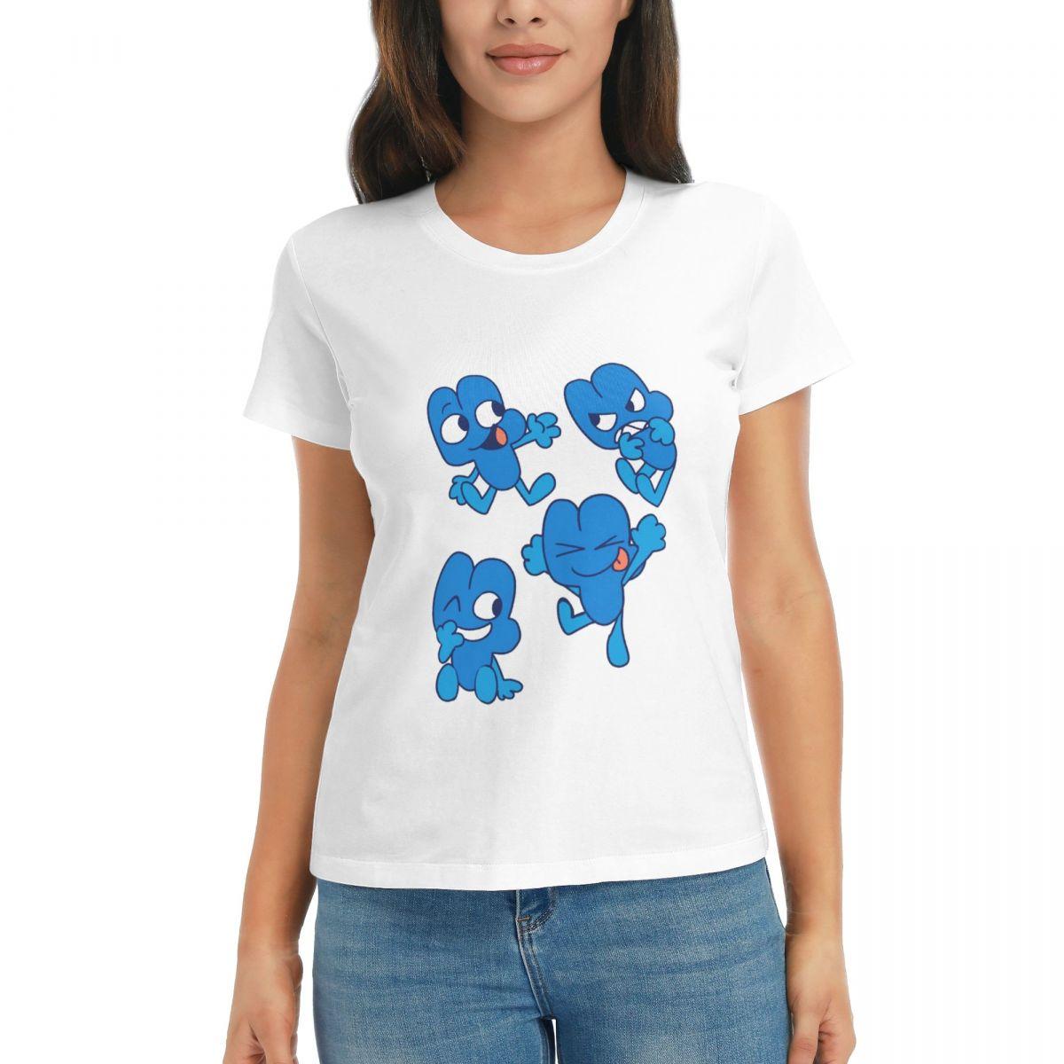 

Women TShirt BFDI Four BFB Summer Short Sleeve Tees Round Neck Cotton T Shirts Clothes Tops Streetwear S
