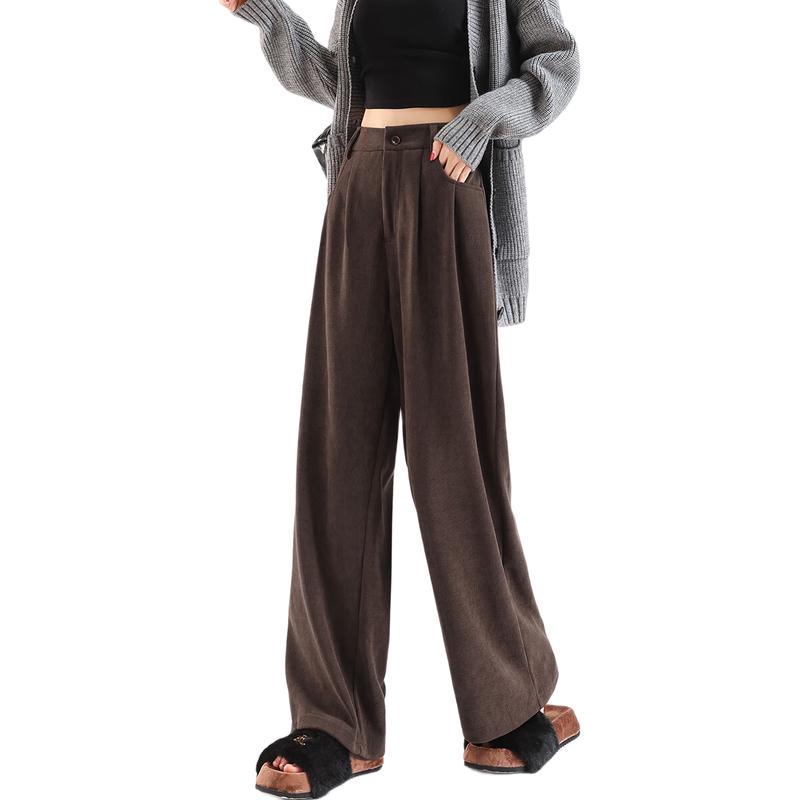 TonLion 2024 Women's Casual Loose Pleated Straight-Leg Pants