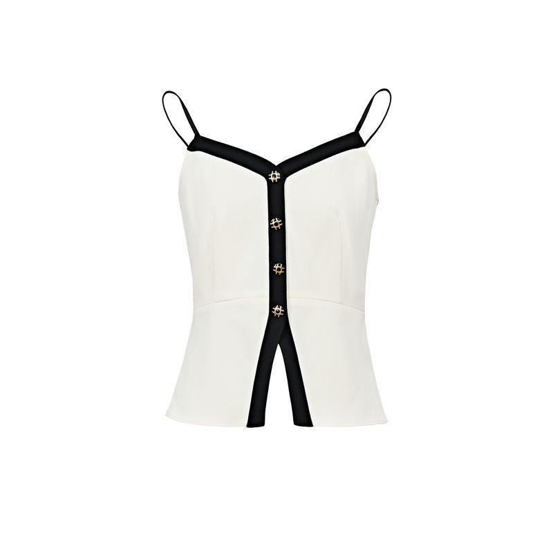 

Blacknini Island Country Triacetate Stretch Contrast Color Camisole/Pants Sling L