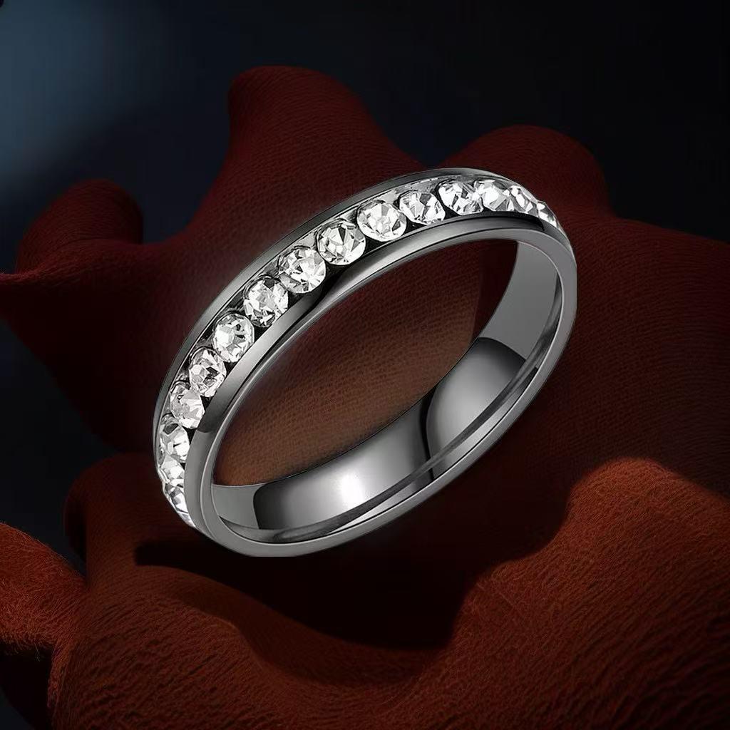 Stainless Steel Titanium Women's Ring - No-Fade, Niche Design, Ins Style, Diamond-Plated Gold-Plated, Plain Ring