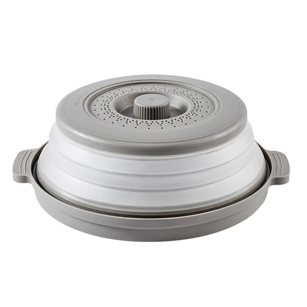 

Складная крышка с вентилируемым подогревом и поддоном, брызговик, крышка от брызг для микроволновой печи, овощи серый