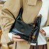 Faux Leather Hobo Bag for Women Fashion Shoulder Bag with Gold Hardware and Tassel Charm Elegant Everyday Handbag