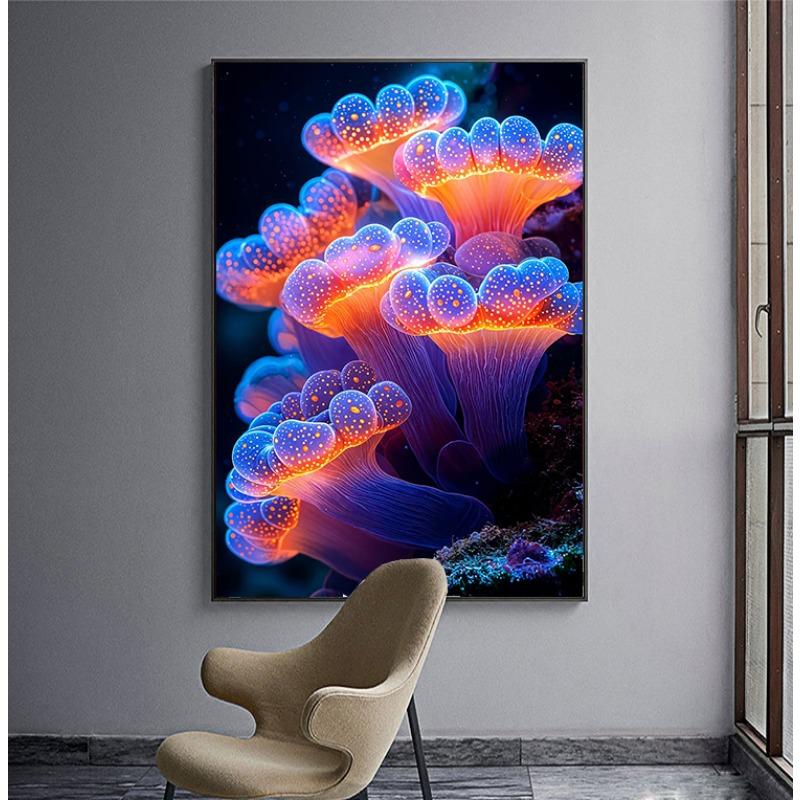 Beautiful Deep-Sea Coral Reefs Underwater World Scenery Poster Canvas Art Painting Prints Home Room Wall Picture Decoration