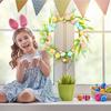 Easter Wreath Decorations Hangable Artificial Garland 17.72Inches Spring Wreath With Colorful Eggs For Home Office Porch Indoor