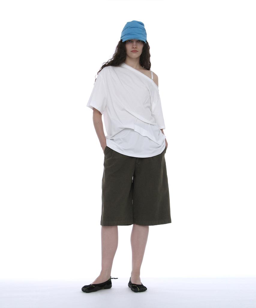 PARTIMENTO WOMEN Luched Drape Hat_Blue